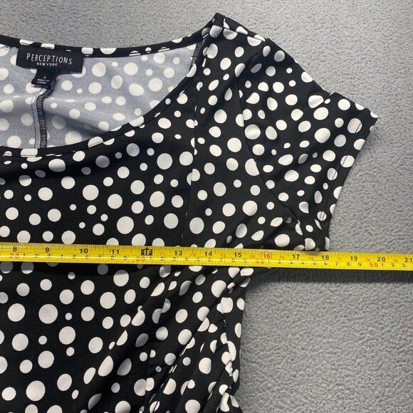 Perceptions New York Polka dot Dress Size‎ Large,Stretch,Tie Waist,Preppy - Picture 4 of 12